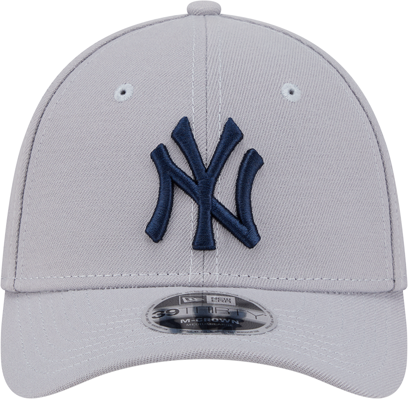 New York Yankees New Era M-Crown 39Thirty Gray Flex Fit Hat Official Team Hat Sports Fan Cap