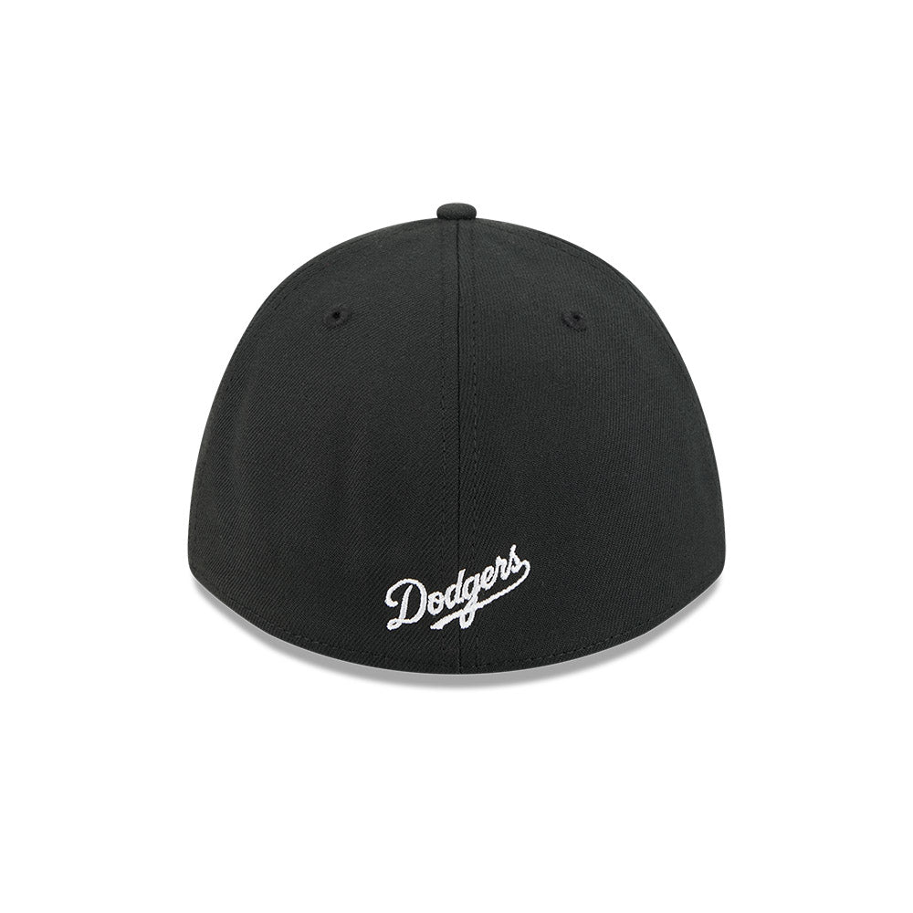 Los Angeles Dodgers M-Crown 39Thirty Black/White Flex Fit Hat Official Team Hat Sports Fan Cap