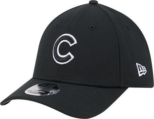 Chicago Cubs New Era M-Crown 39Thirty Black/White Flex Fit Hat Official Team Hat Sports Fan Cap