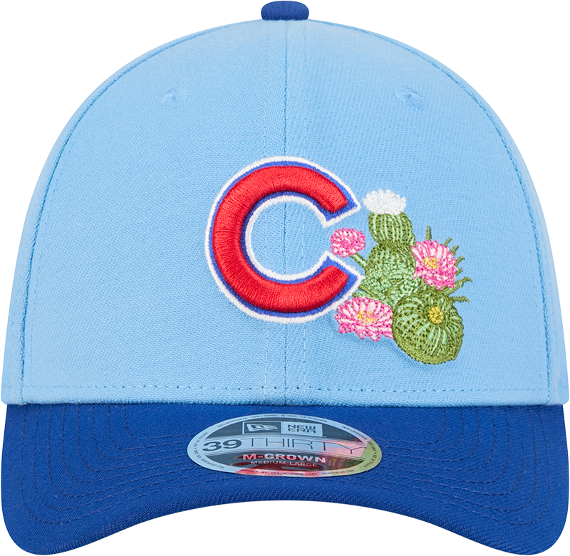 Chicago Cubs New Era 2026 Spring Training M-Crown 39Thirty Player Replica Blue Flex Fit Hat Official Team Hat Sports Fan Cap