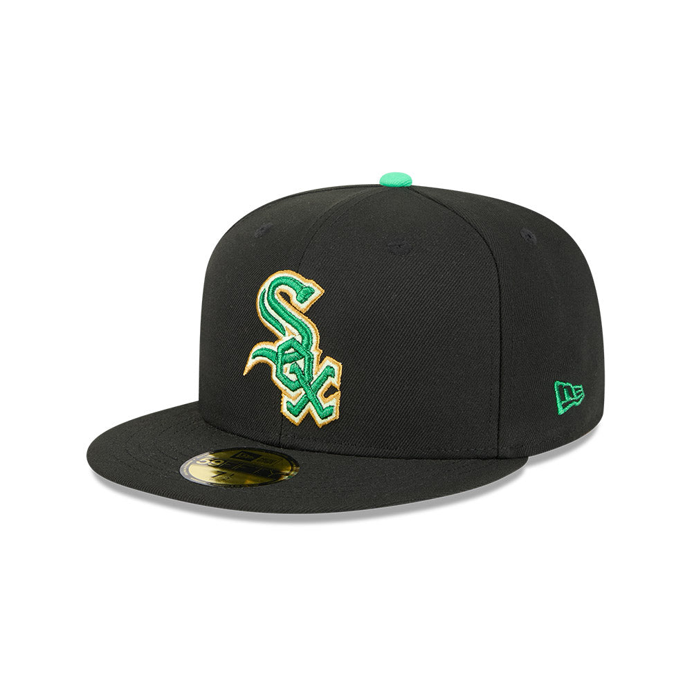 Men's Chicago White Sox New Era Black 2026 St. Patrick's Day Authentic Collection On-Field 59FIFTY Fitted Hat Official Team Hat Sports Fan Cap