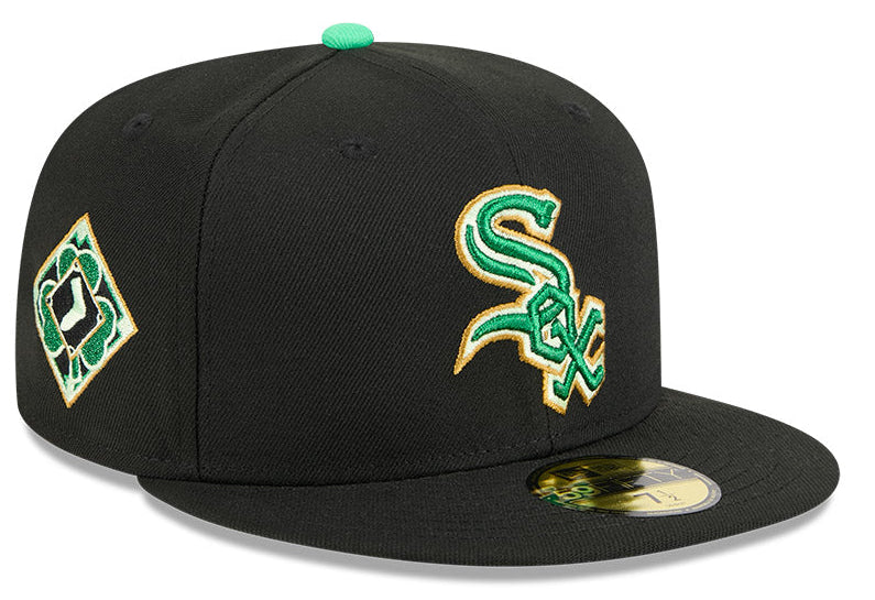 Men's Chicago White Sox New Era Black 2026 St. Patrick's Day Authentic Collection On-Field 59FIFTY Fitted Hat Official Team Hat Sports Fan Cap