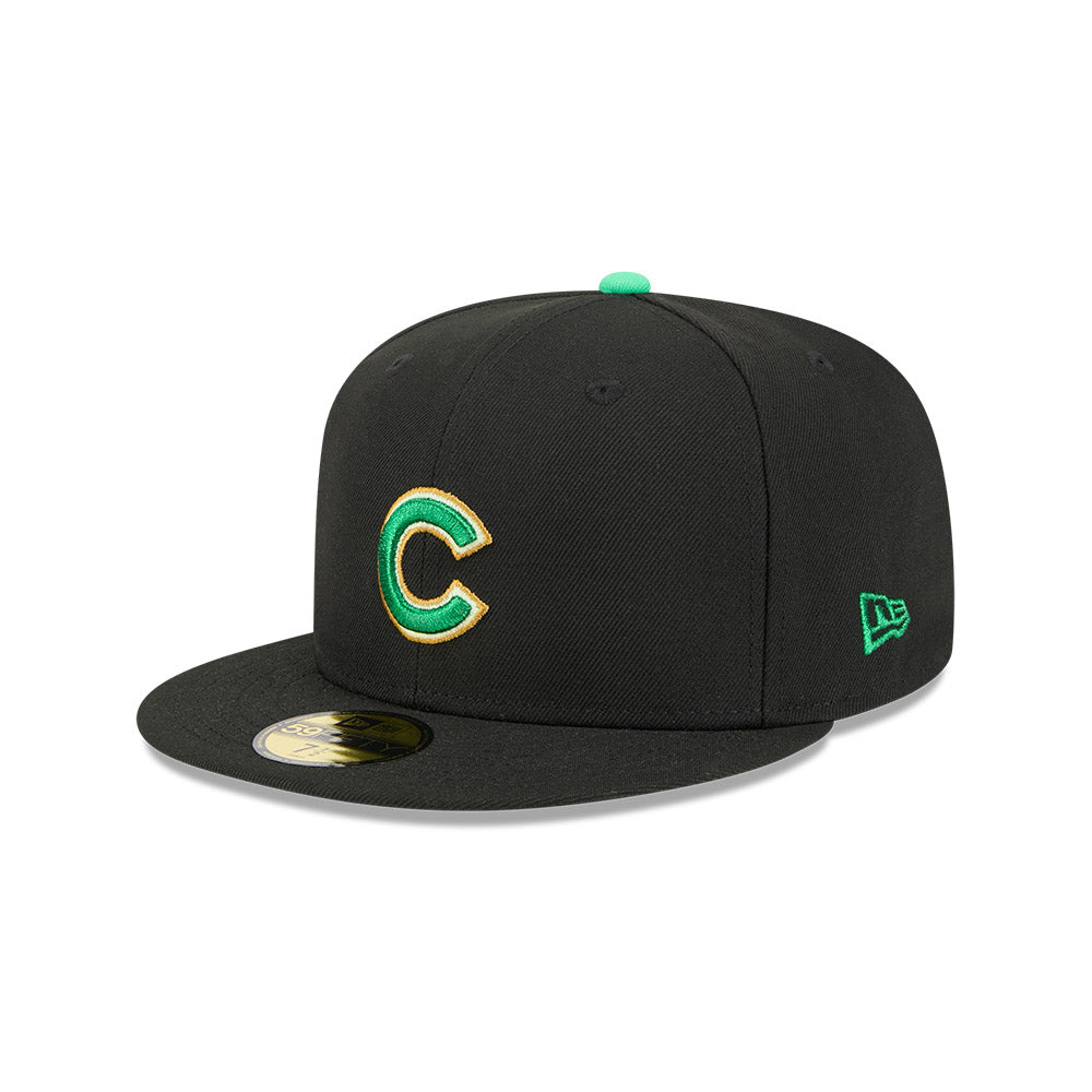 Men's Chicago Cubs New Era Black 2026 St. Patrick's Day Authentic Collection On-Field 59FIFTY Fitted Hat Official Team Hat Sports Fan Cap