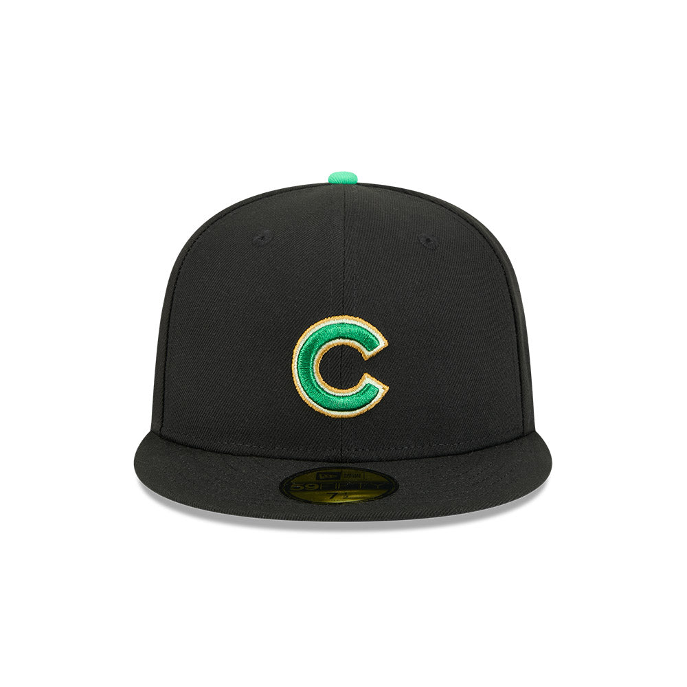 Men's Chicago Cubs New Era Black 2026 St. Patrick's Day Authentic Collection On-Field 59FIFTY Fitted Hat Official Team Hat Sports Fan Cap