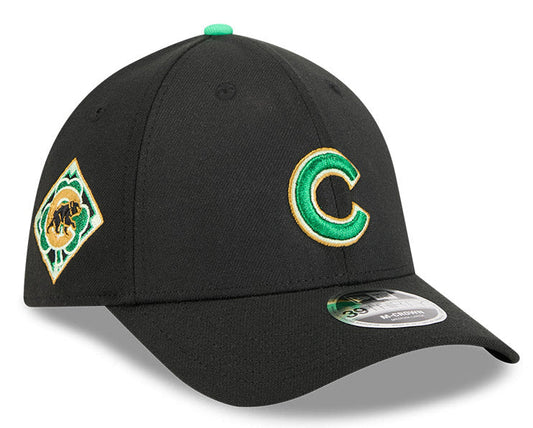 Chicago Cubs New Era M-Crown 39Thirty St. Patrick's Day Flex Fit Hat Official Team Hat Sports Fan Cap