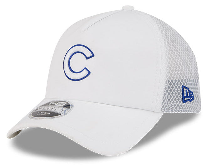 Chicago Cubs New Era 2026 Batting Practice 9Forty APEX "C" Logo Snap Adjustable Hat-White Official Team Hat Sports Fan Cap
