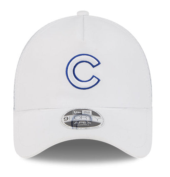 Chicago Cubs New Era 2026 Batting Practice 9Forty APEX "C" Logo Snap Adjustable Hat-White Official Team Hat Sports Fan Cap