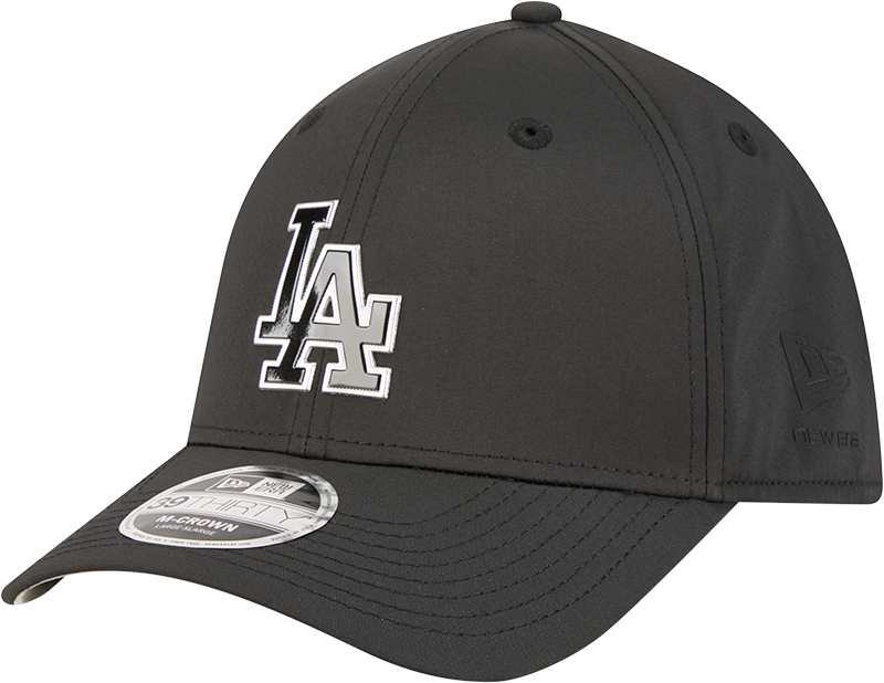 Los Angeles Dodgers New Era M-Crown 39Thirty Metallic Black Performance Flex Fit Hat Official Team Hat Sports Fan Cap