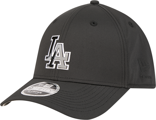 Los Angeles Dodgers New Era M-Crown 39Thirty Metallic Black Performance Flex Fit Hat Official Team Hat Sports Fan Cap