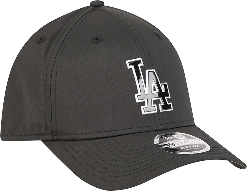 Los Angeles Dodgers New Era M-Crown 39Thirty Metallic Black Performance Flex Fit Hat Official Team Hat Sports Fan Cap