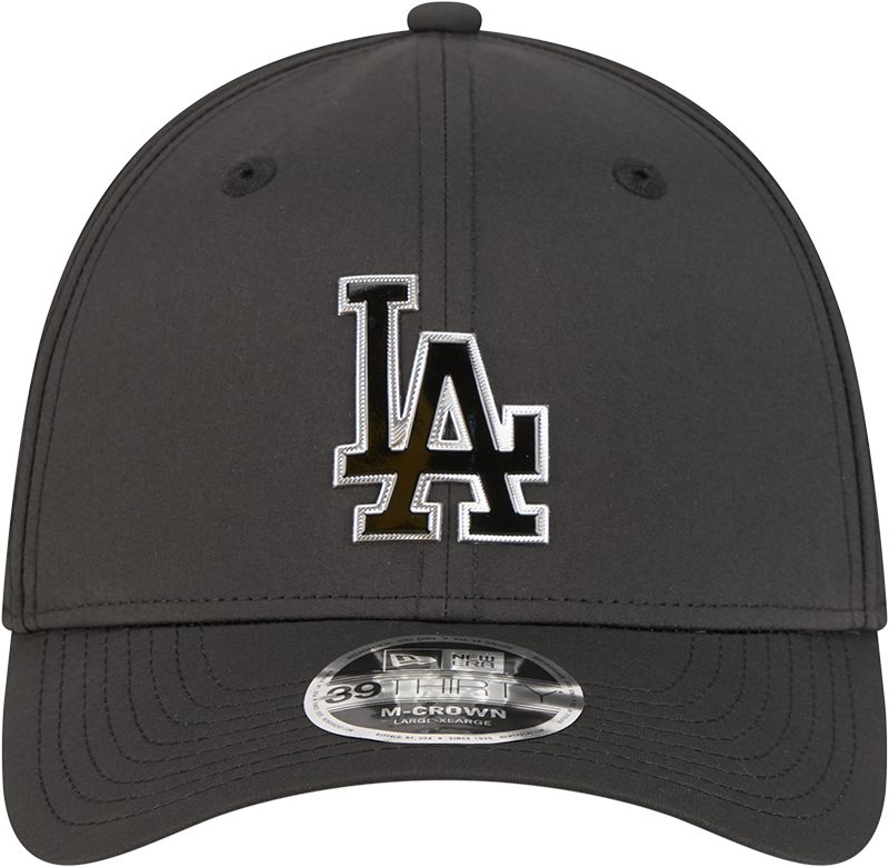 Los Angeles Dodgers New Era M-Crown 39Thirty Metallic Black Performance Flex Fit Hat Official Team Hat Sports Fan Cap