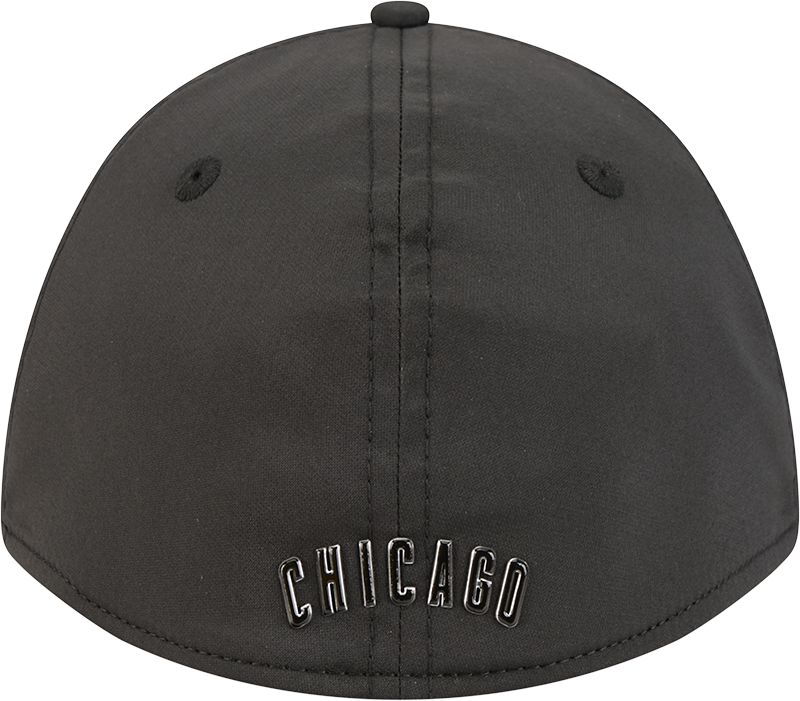 Chicago Cubs New Era M-Crown 39Thirty Metallic Black Performance Flex Fit Hat Official Team Hat Sports Fan Cap