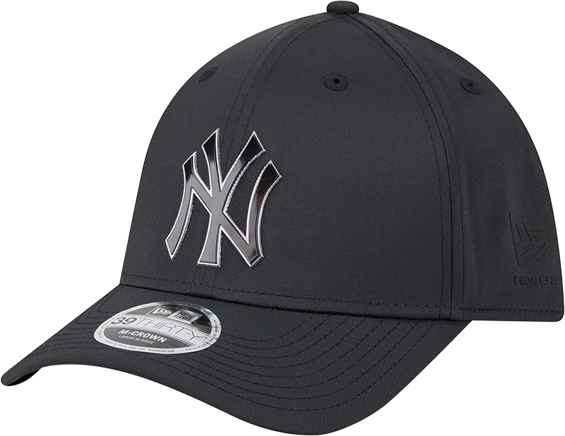 New York Yankees New Era M-Crown 39Thirty Metallic Black Performance Flex Fit Hat Official Team Hat Sports Fan Cap