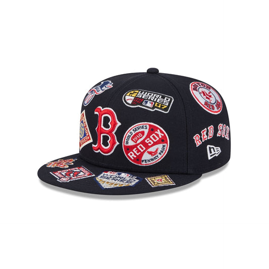 Boston Red Sox MLB All Over Patch 59FIFTY New Era Official Team Hat Sports Fan Cap