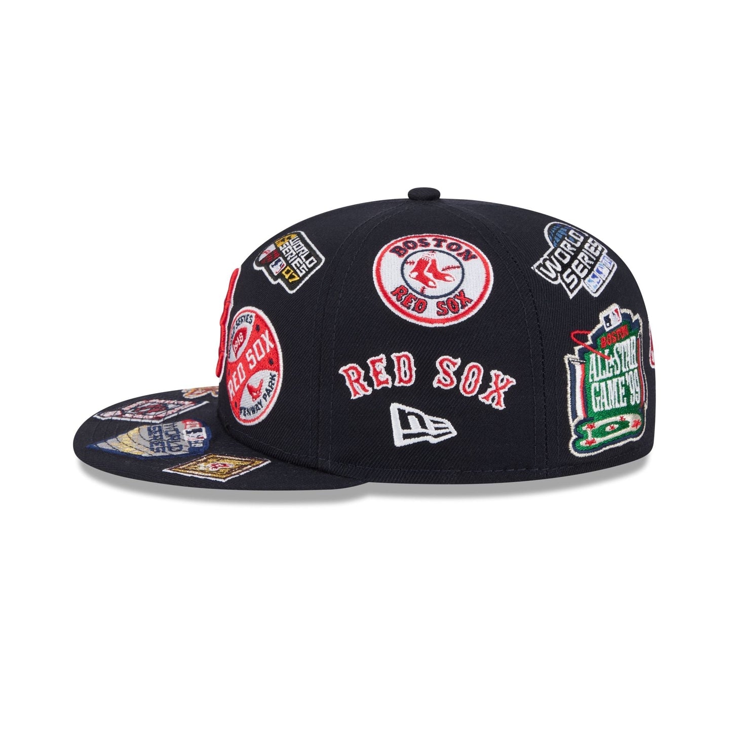 Boston Red Sox MLB All Over Patch 59FIFTY New Era Official Team Hat Sports Fan Cap
