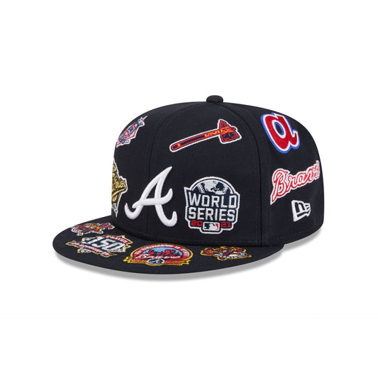 Atlanta Braves MLB All Over Patch 59FIFTY Fitted New Era Official Team Hat Sports Fan Cap