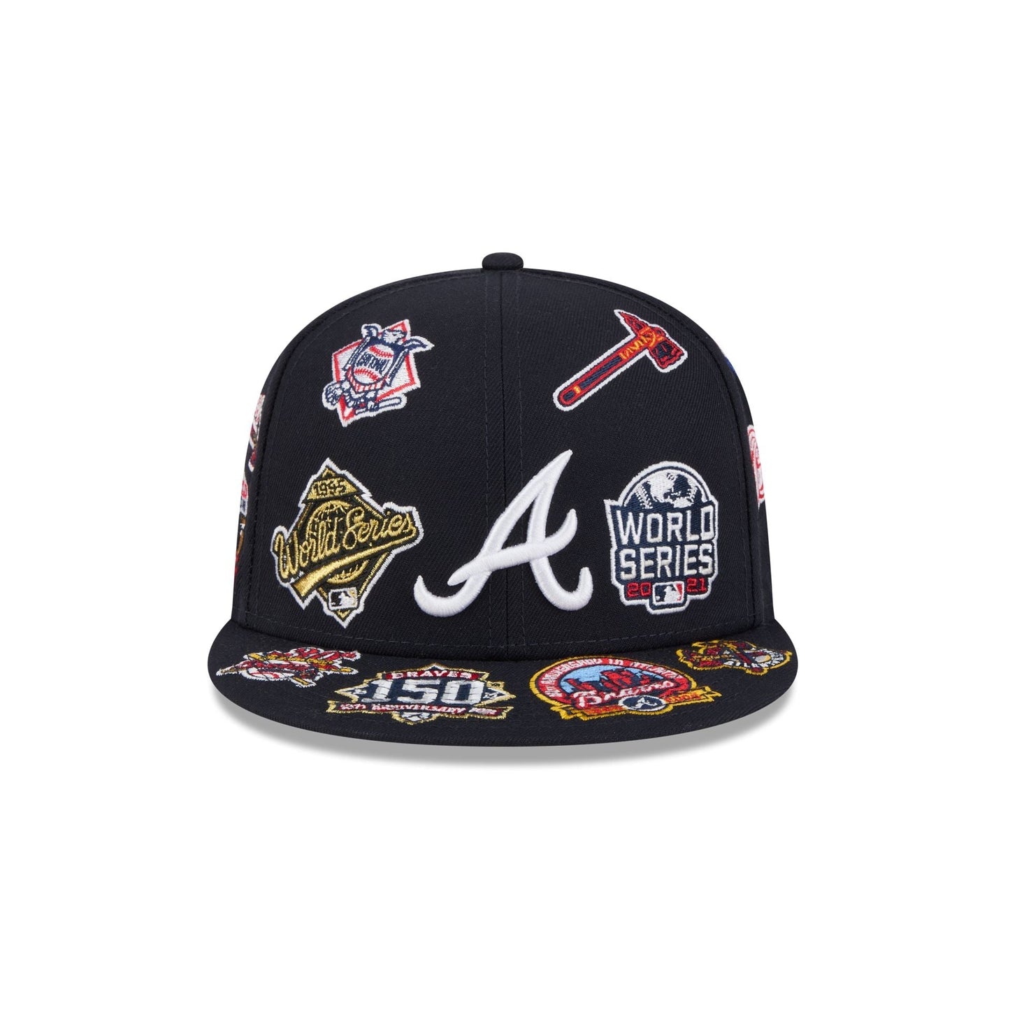 Atlanta Braves MLB All Over Patch 59FIFTY Fitted New Era Official Team Hat Sports Fan Cap