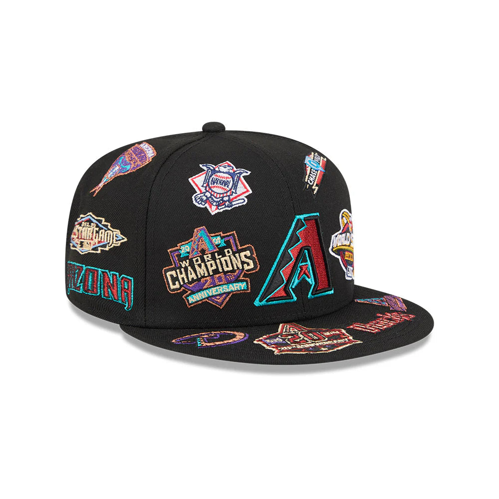 Arizona Diamondbacks MLB All Over Patch 59FIFTY Fitted New Era Official Team Hat Sports Fan Cap