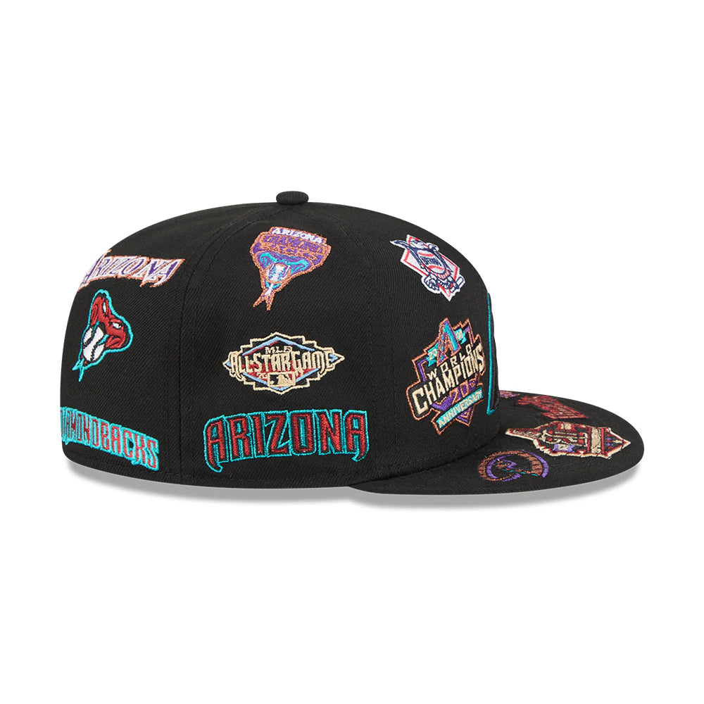 Arizona Diamondbacks MLB All Over Patch 59FIFTY Fitted New Era Official Team Hat Sports Fan Cap
