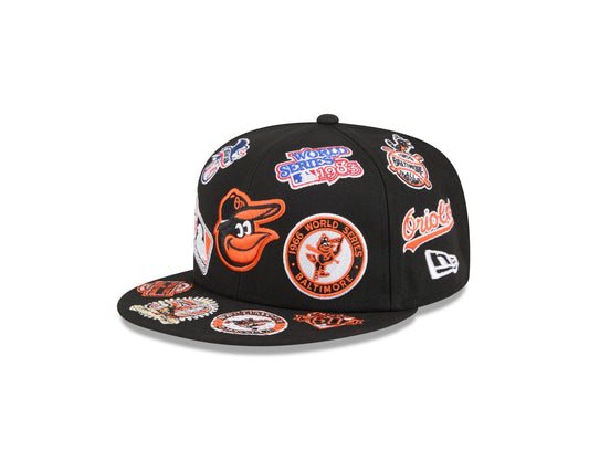 Baltimore Orioles MLB All Over Patch 59FIFTY Fitted New Era Official Team Hat Sports Fan Cap
