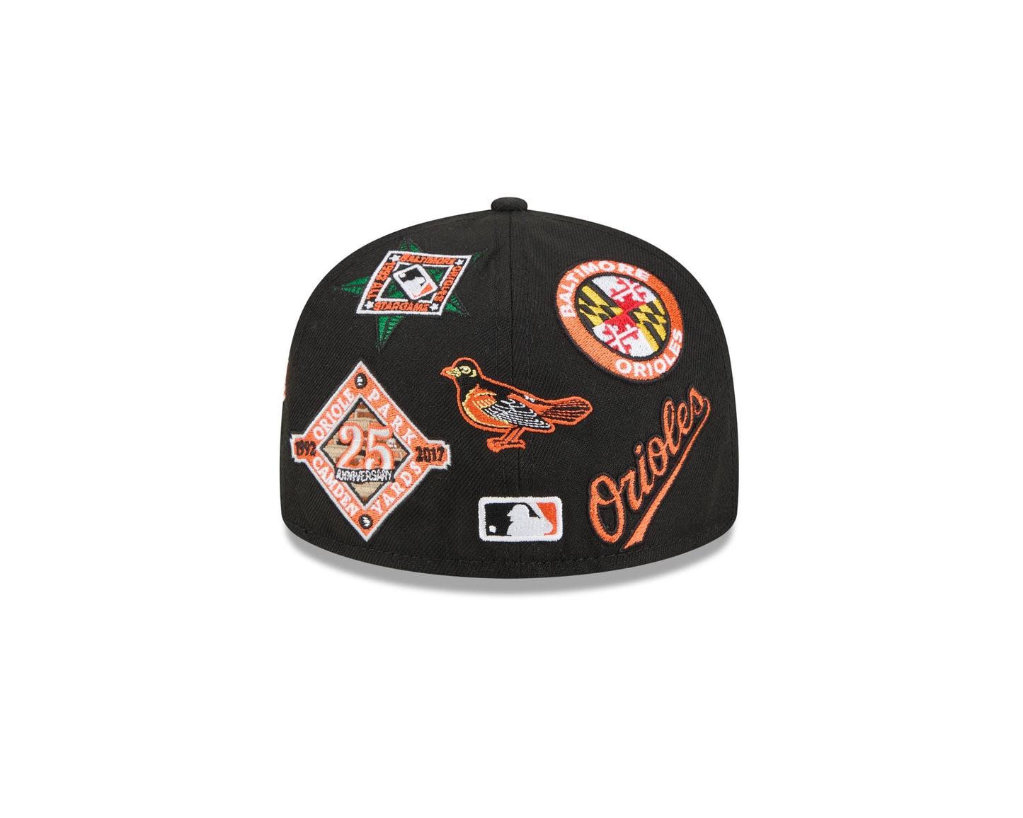 Baltimore Orioles MLB All Over Patch 59FIFTY Fitted New Era Official Team Hat Sports Fan Cap
