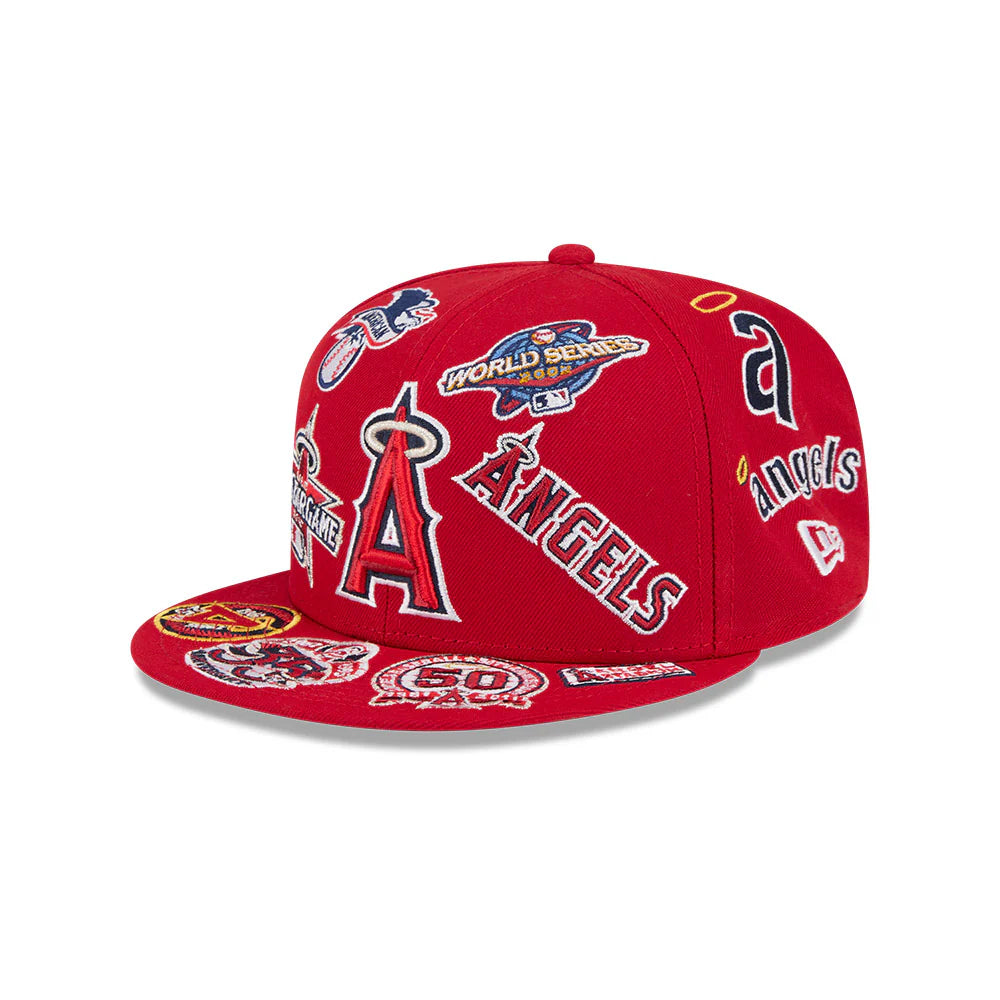 Anaheim Angels MLB All Over Patch 59FIFTY Fitted New Era Official Team Hat Sports Fan Cap