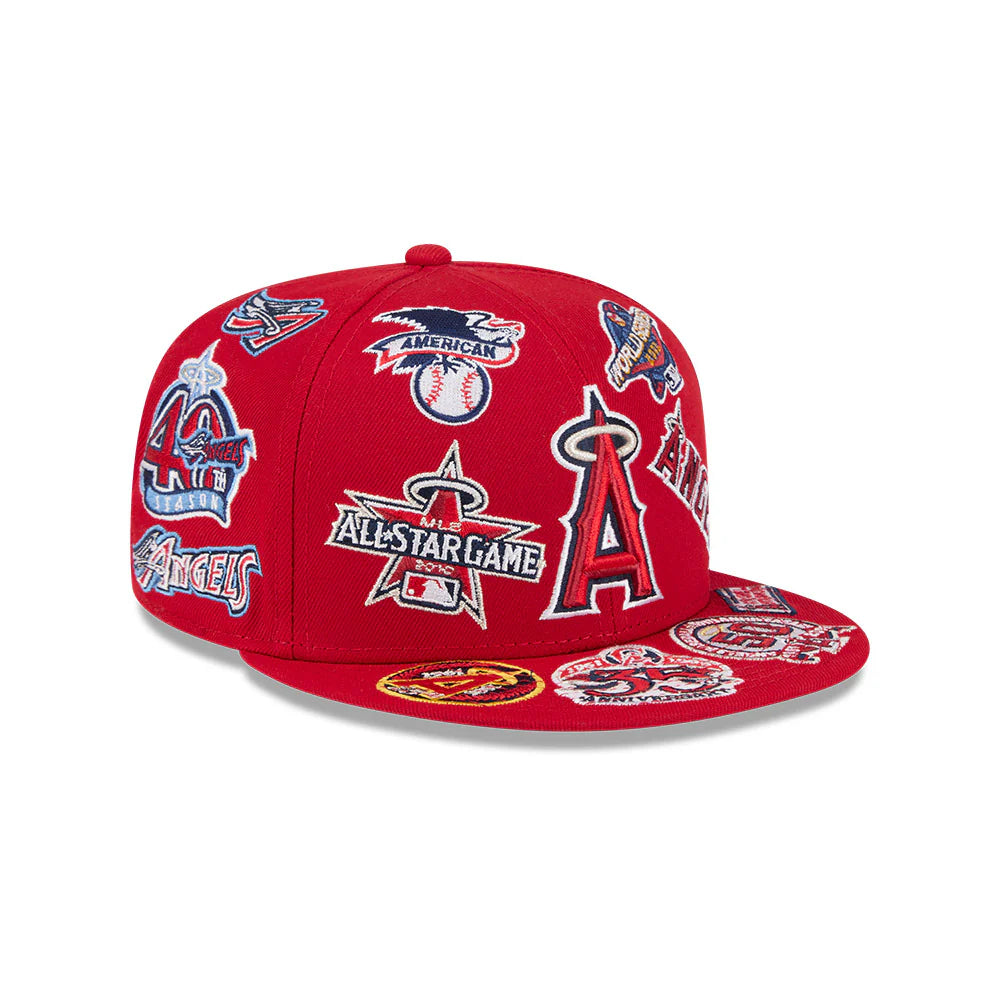 Anaheim Angels MLB All Over Patch 59FIFTY Fitted New Era Official Team Hat Sports Fan Cap