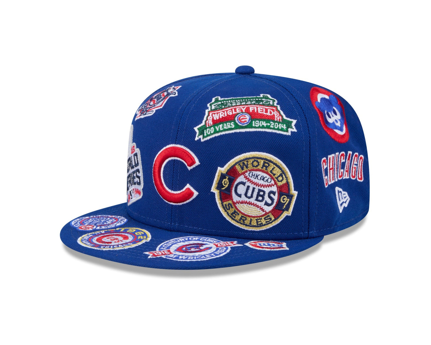 Chicago Cubs MLB All Over Patch 59FIFTY Fitted New Era Official Team Hat Sports Fan Cap