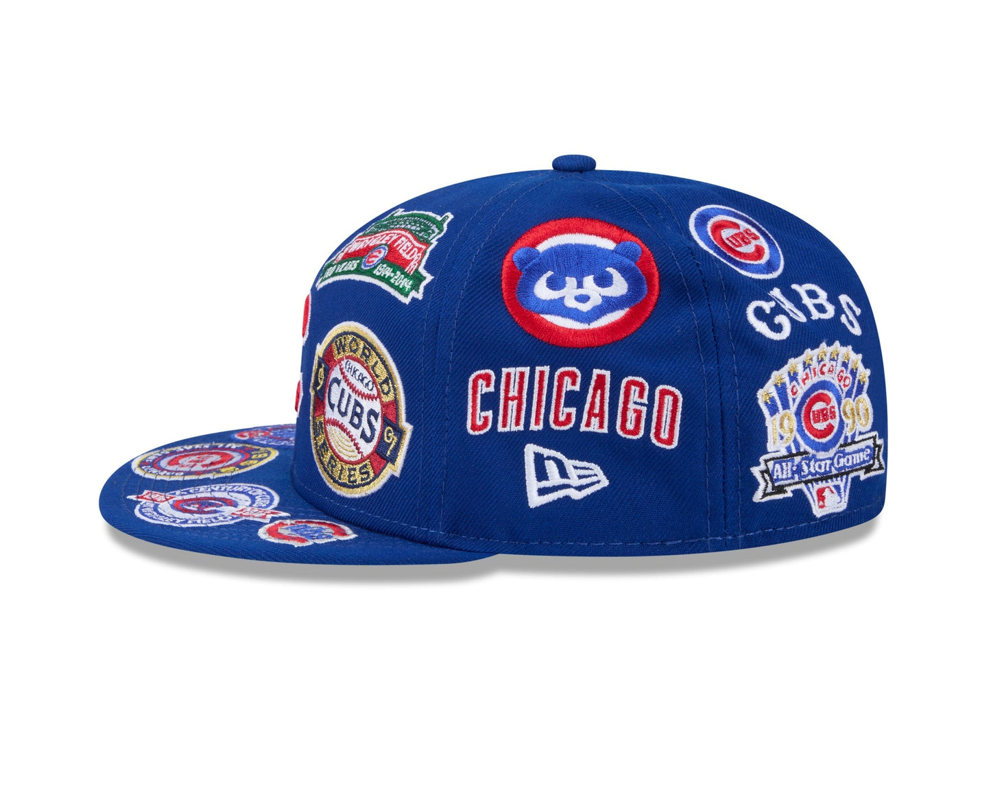 Chicago Cubs MLB All Over Patch 59FIFTY Fitted New Era Official Team Hat Sports Fan Cap