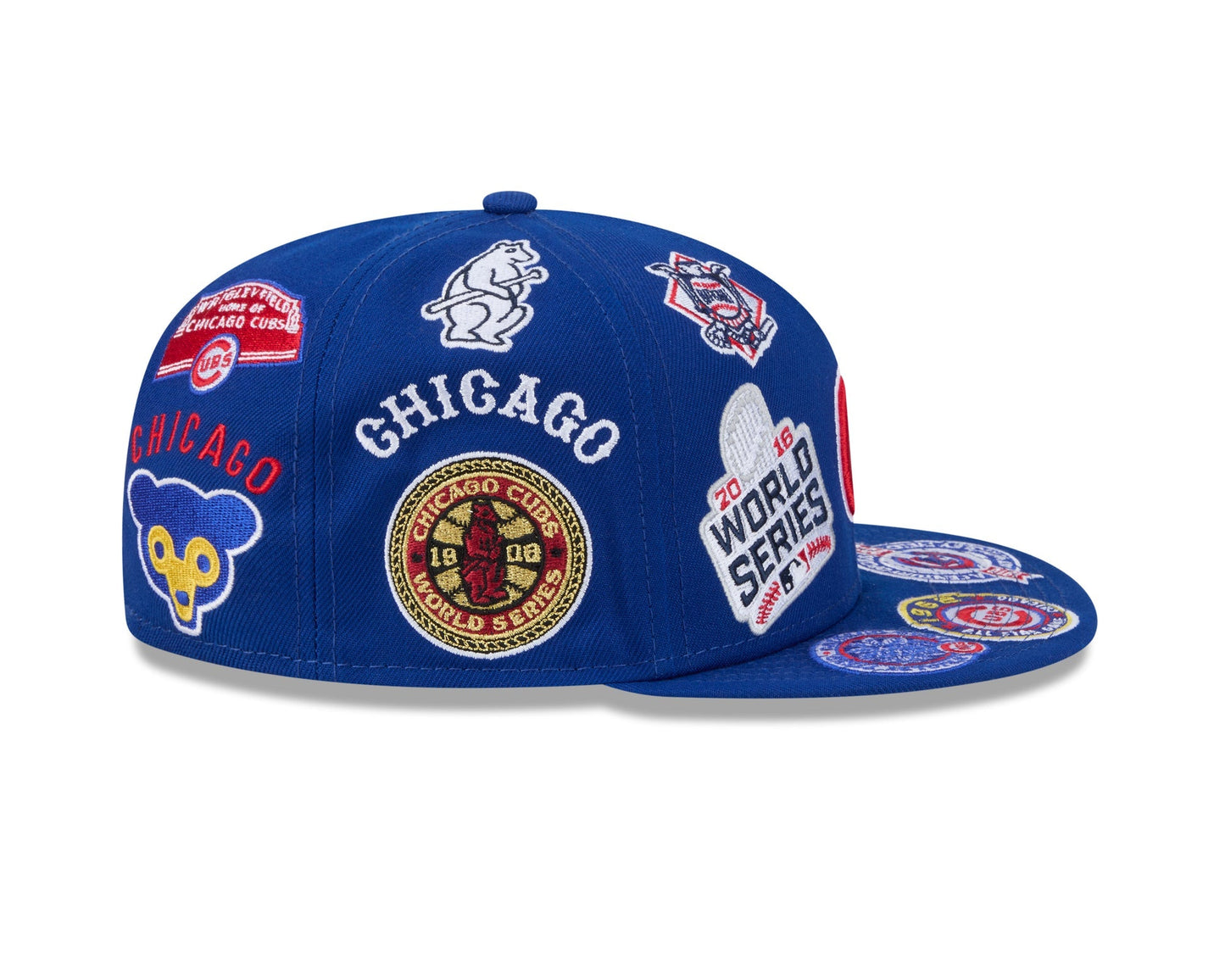 Chicago Cubs MLB All Over Patch 59FIFTY Fitted New Era Official Team Hat Sports Fan Cap