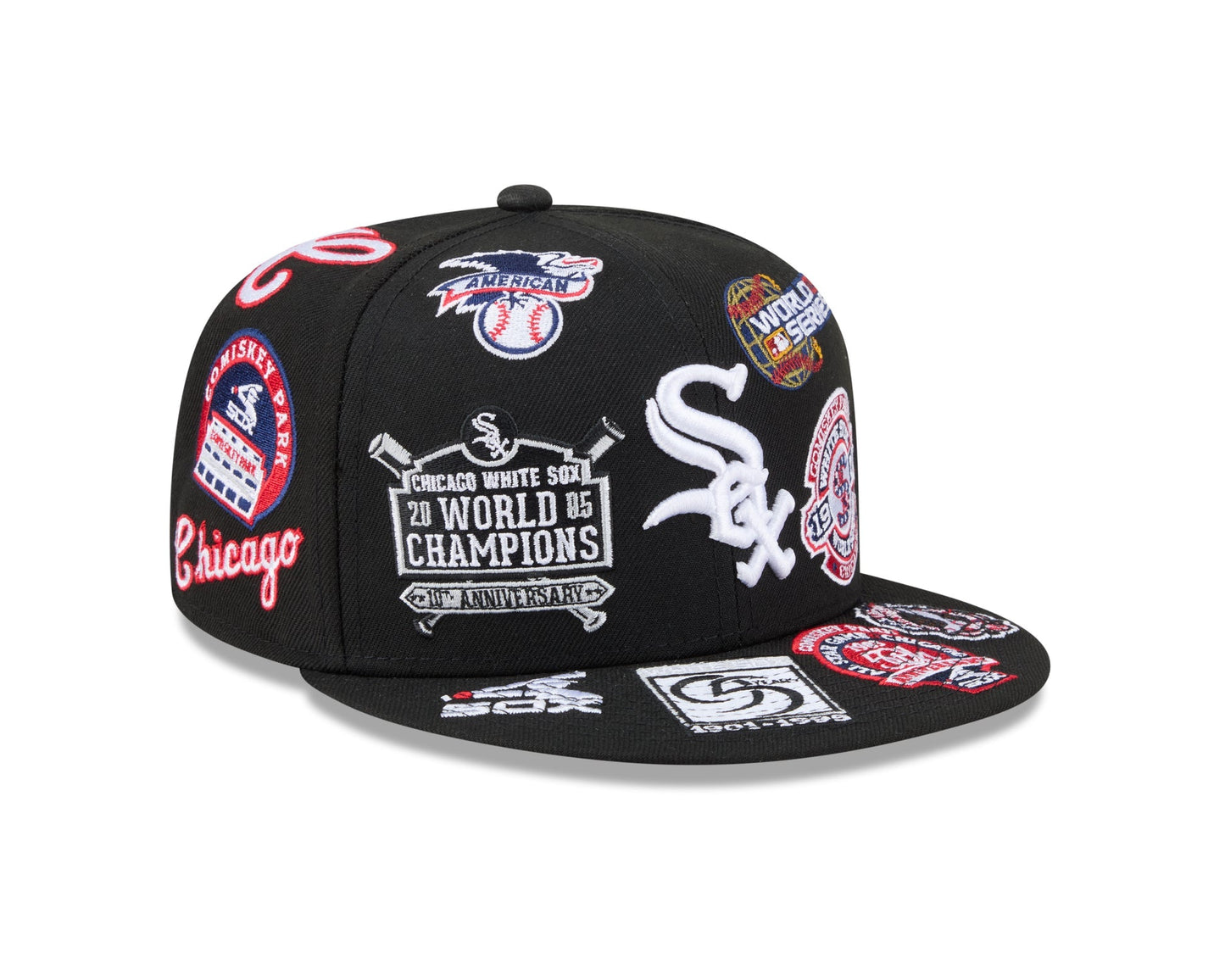 Chicago White Sox MLB All Over Patch 59FIFTY New Era Official Team Hat Sports Fan Cap