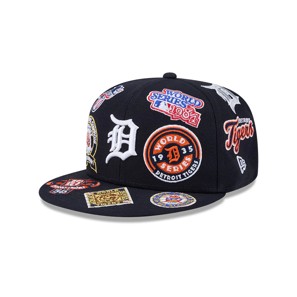 Detroit Tigers MLB All Over Patch 59FIFTY New Era Official Team Hat Sports Fan Cap