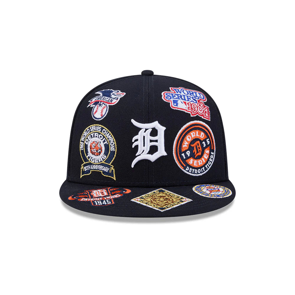 Detroit Tigers MLB All Over Patch 59FIFTY New Era Official Team Hat Sports Fan Cap