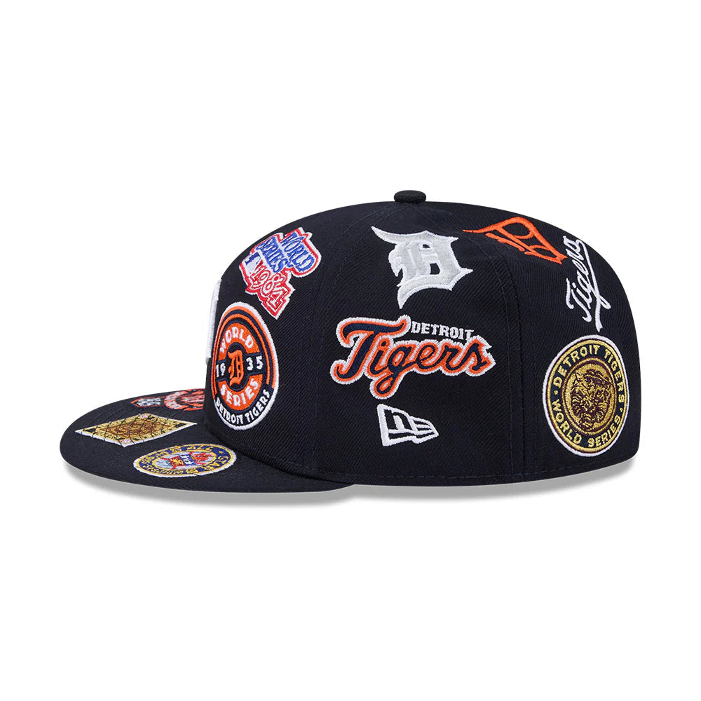 Detroit Tigers MLB All Over Patch 59FIFTY New Era Official Team Hat Sports Fan Cap