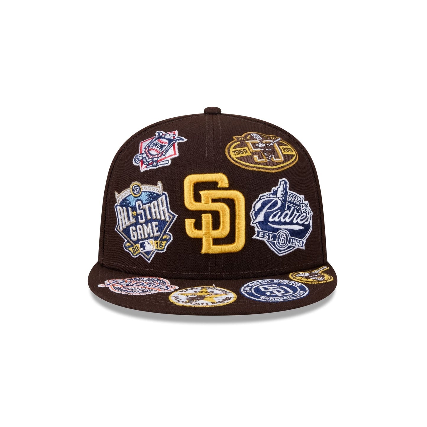 San Diego Padres MLB All Over Patch 59FIFTY New Era Official Team Hat Sports Fan Cap