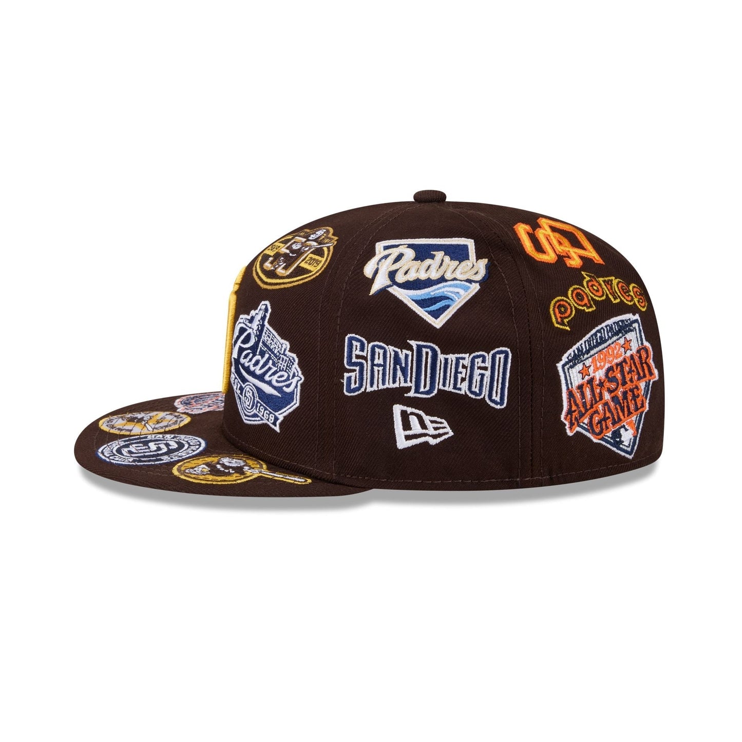 San Diego Padres MLB All Over Patch 59FIFTY New Era Official Team Hat Sports Fan Cap