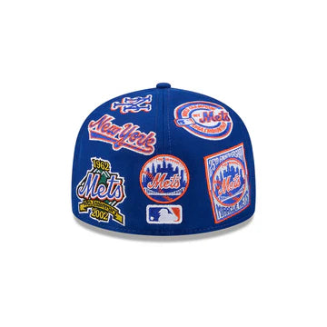 New York Mets MLB All Over Patch 59FIFTY Fitted New Era Official Team Hat Sports Fan Cap