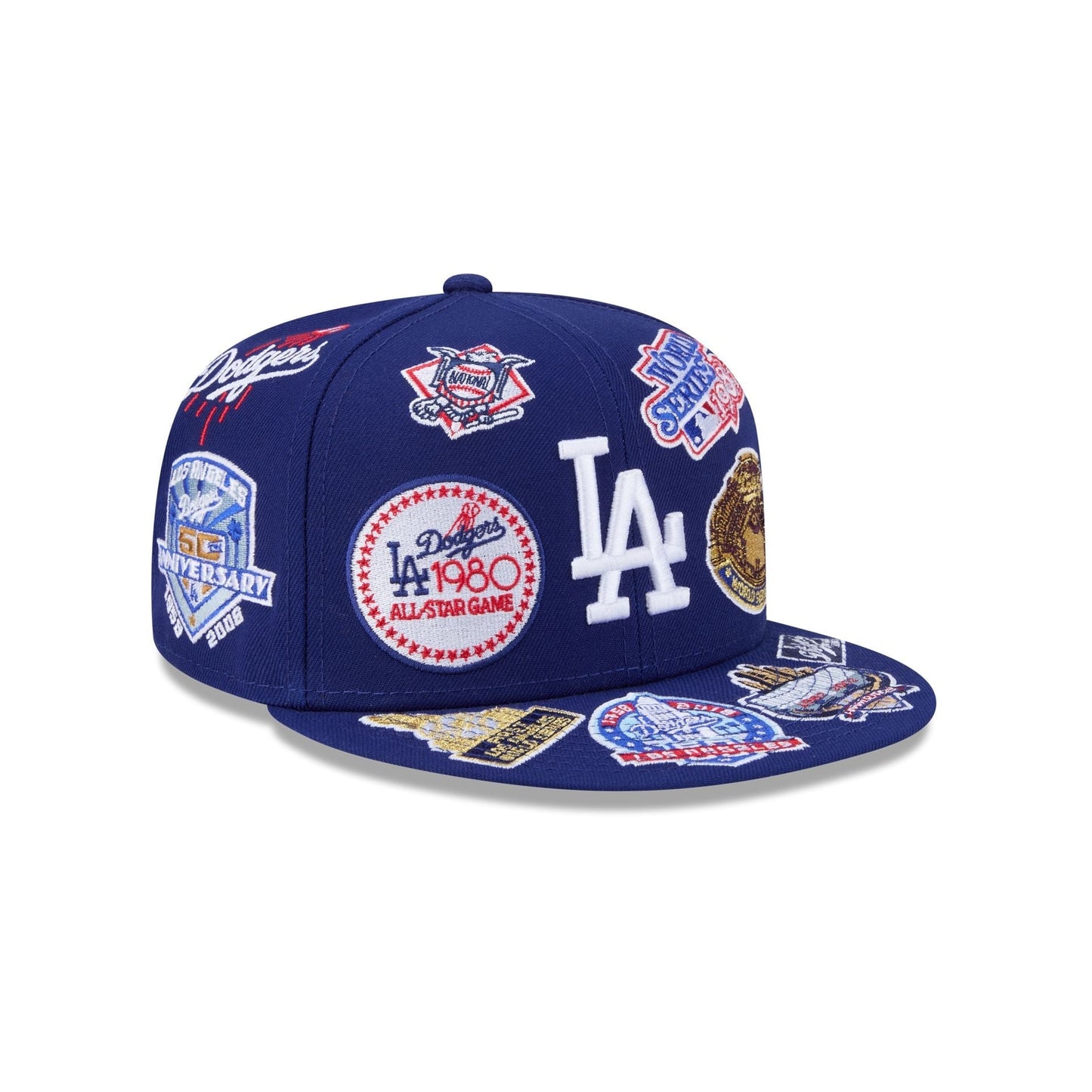 Los Angeles Dodgers MLB All Over Patch 59FIFTY New Era Fitted Official Team Hat Sports Fan Cap