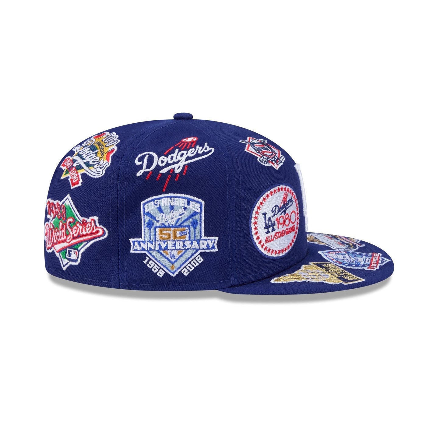 Los Angeles Dodgers MLB All Over Patch 59FIFTY New Era Fitted Official Team Hat Sports Fan Cap