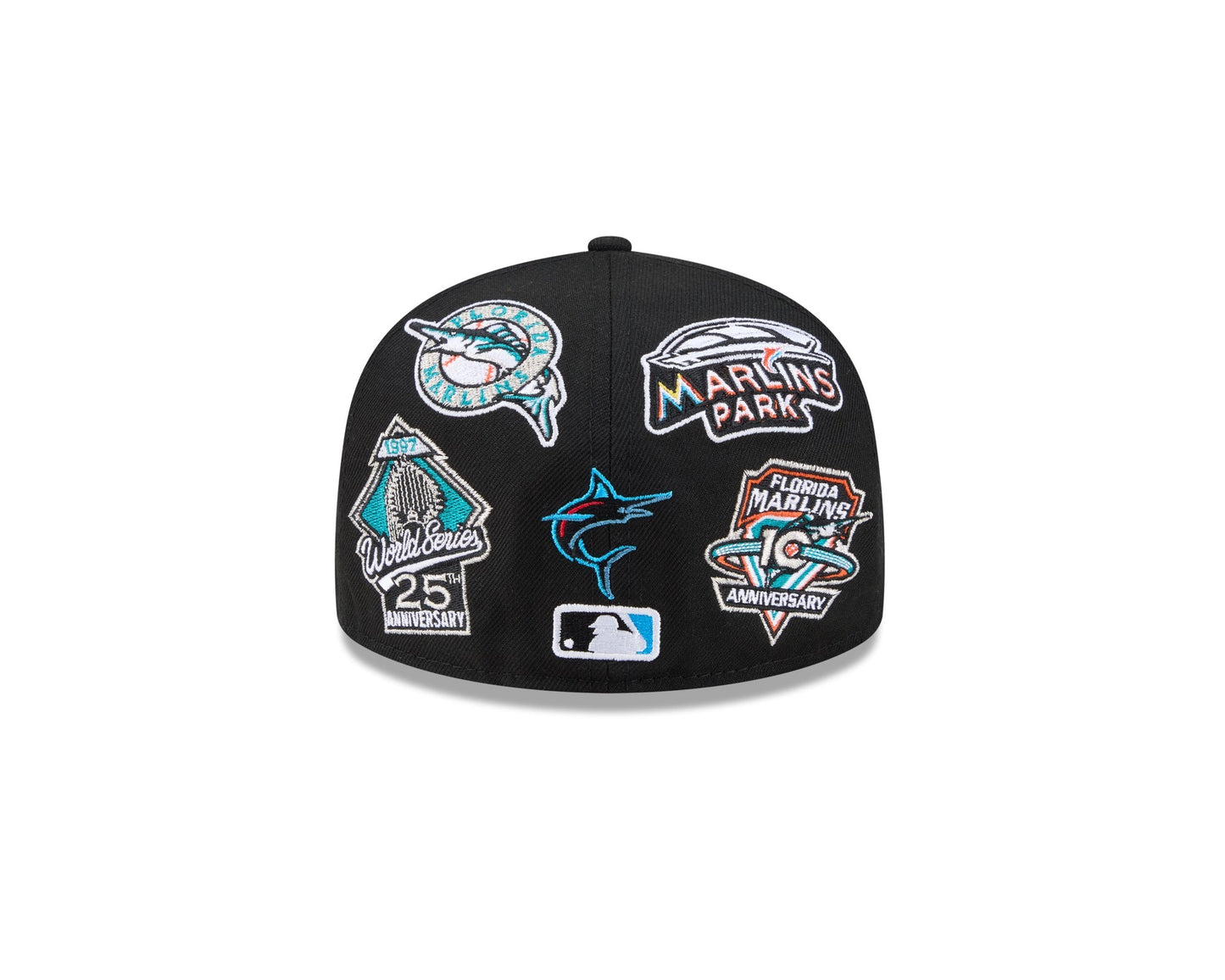 Miami Marlins MLB All Over Patch 59FIFTY New Era Official Team Hat Sports Fan Cap