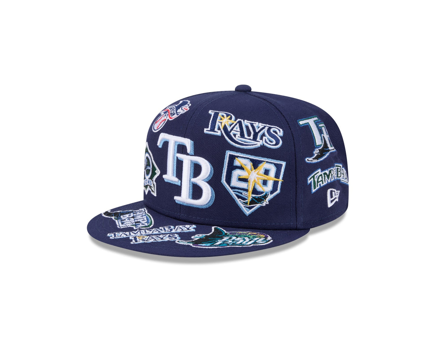 Tampa Bay Rays MLB All Over Patch 59FIFTY Fitted New Era Official Team Hat Sports Fan Cap