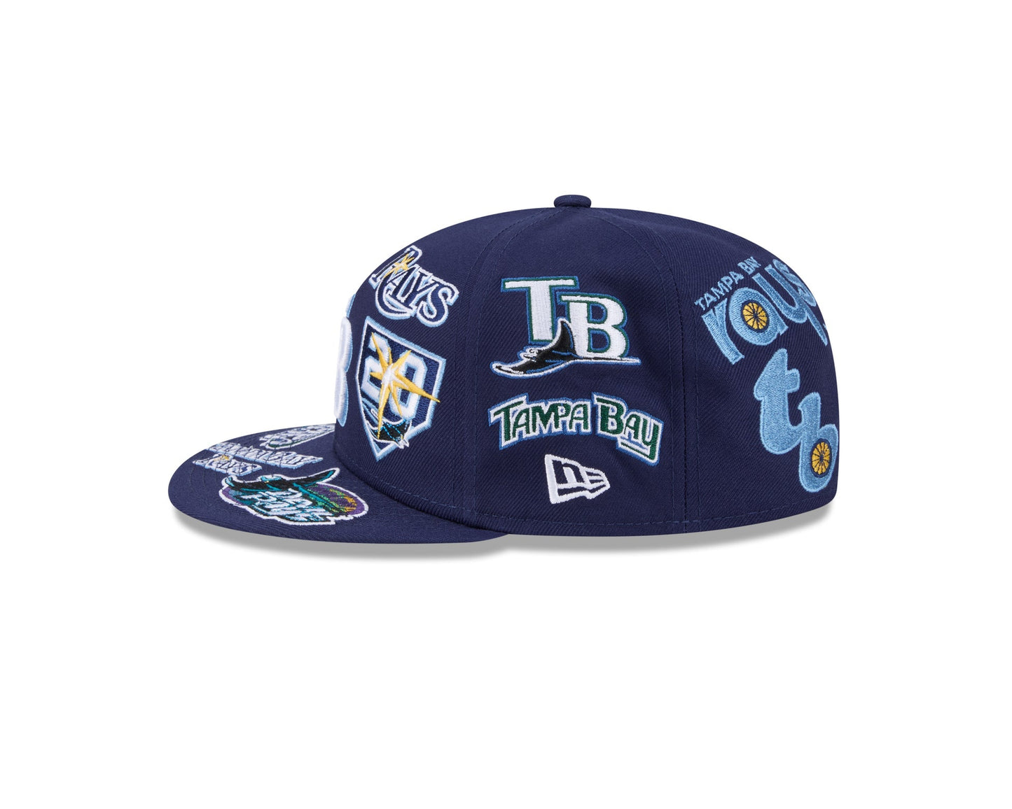 Tampa Bay Rays MLB All Over Patch 59FIFTY Fitted New Era Official Team Hat Sports Fan Cap