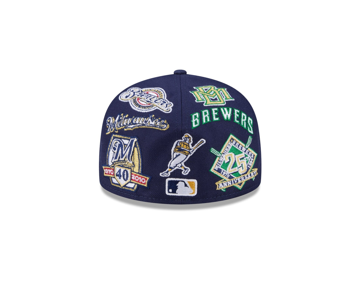 Milwaukee Brewers MLB All Over Patch 59FIFTY Fitted New Era Official Team Hat Sports Fan Cap