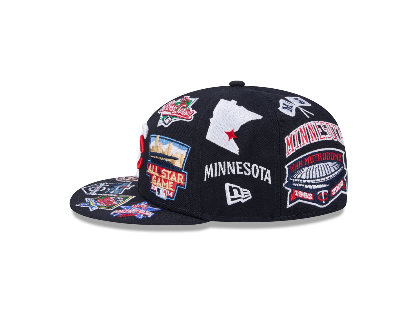 Minnesota Twins MLB All Over Patch 59FIFTY Fitted New Era Official Team Hat Sports Fan Cap