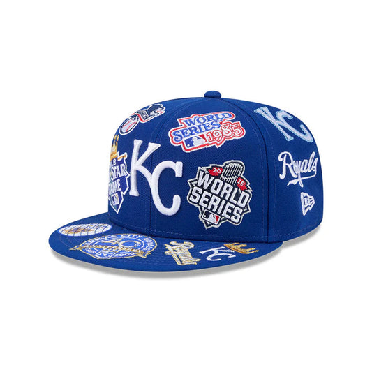 Kansas Royals MLB All Over Patch 59FIFTY Fitted New Era Official Team Hat Sports Fan Cap