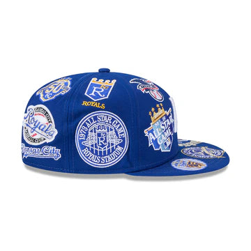 Kansas Royals MLB All Over Patch 59FIFTY Fitted New Era Official Team Hat Sports Fan Cap