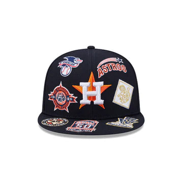 Houston Astros MLB All Over Patch 59FIFTY Fitted New Era Official Team Hat Sports Fan Cap