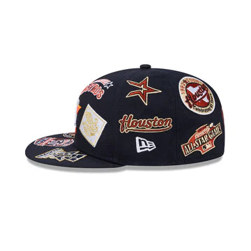 Houston Astros MLB All Over Patch 59FIFTY Fitted New Era Official Team Hat Sports Fan Cap