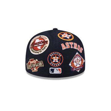 Houston Astros MLB All Over Patch 59FIFTY Fitted New Era Official Team Hat Sports Fan Cap