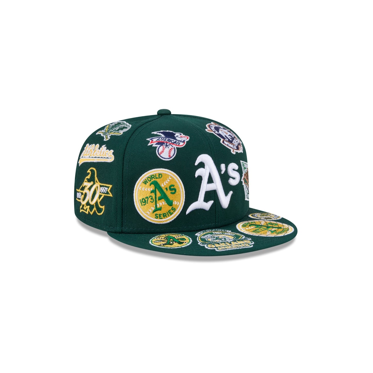 Oakland Athletics MLB All Over Patch 59FIFTY New Era Official Team Hat Sports Fan Cap